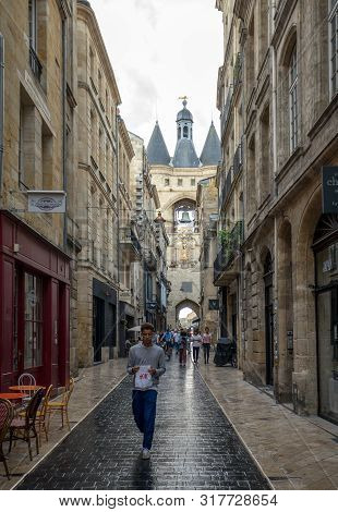 Bordeaux, France - September 9, 2018: La Grosse Cloche (great Bell15th Century), The Second Remainin