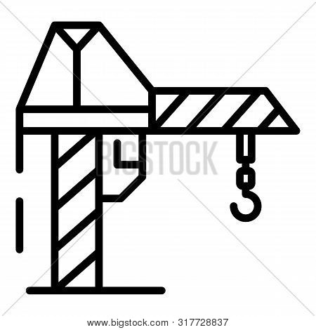Work Crane Icon. Outline Work Crane Vector Icon For Web Design Isolated On White Background