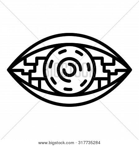 Bioelectronic Eye Icon. Outline Bioelectronic Eye Vector Icon For Web Design Isolated On White Backg