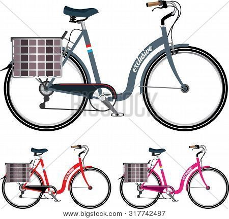 Step-thru Bicycle Vector Illustration Clip-art Image Eps