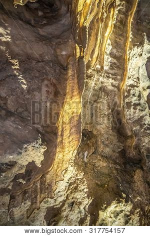Han-sur-lesse, Belgium - June 25, 2019: Grottes-de-han 14 Of 36. Subterranean Pictures Of Stalagmite