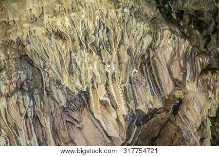 Han-sur-lesse, Belgium - June 25, 2019: Grottes-de-han 25 Of 36. Subterranean Pictures Of Stalagmite