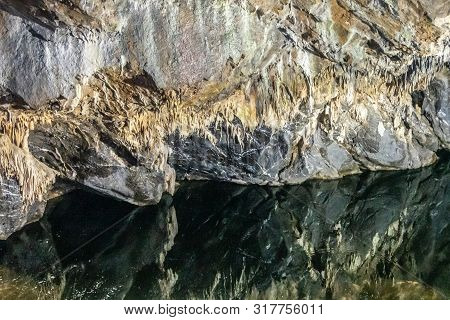Han-sur-lesse, Belgium - June 25, 2019: Grottes-de-han 34 Of 36. Subterranean Pictures Of Stalagmite