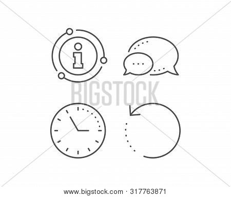 Recovery Info Line Icon. Chat Bubble, Info Sign Elements. Backup Data Sign. Restore Information Symb