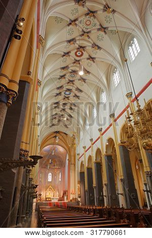Maastricht, Netherlands - August 03, 2019: The Colorful Interior Of The Basilica Of Saint Servatius,