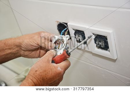 Electrican Repair And Installing Socket, Outlet Plug