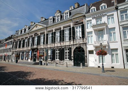 Maastricht, Netherlands - August 04, 2019: The External Facade Of The Theater Aan Het Vrijthof (date