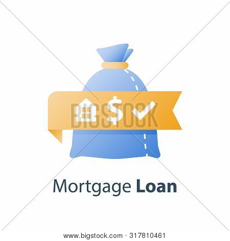 Mortgage Payment, Cash Loan, Real Estate Investment, Financial Concept, Vector Icon