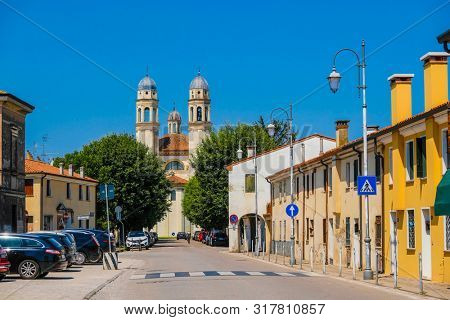 Paduva region, Italy - July, 14, 2019: Catholic cathidral in Padova region, Italy