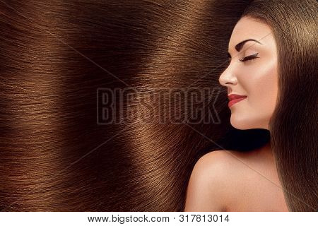 Beautiful Hair. Beauty Woman With Luxurious Long Hair As Background. Beauty Model Girl With Healthy 