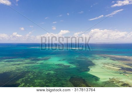 Bucas Grande Island, Philippines. Beautiful Lagoons With Atolls And Islands, View From Above. Seasca
