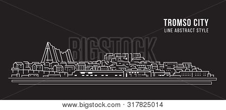 Cityscape Building Line Art Vector Illustration Design - Tromso City