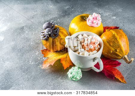 Halloween Funny Hot Chocolate With Marshmallows
