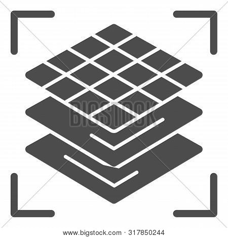 3d Square Layers Solid Icon. 3d Layering Design Vector Illustration Isolated On White. 3d Modeling L