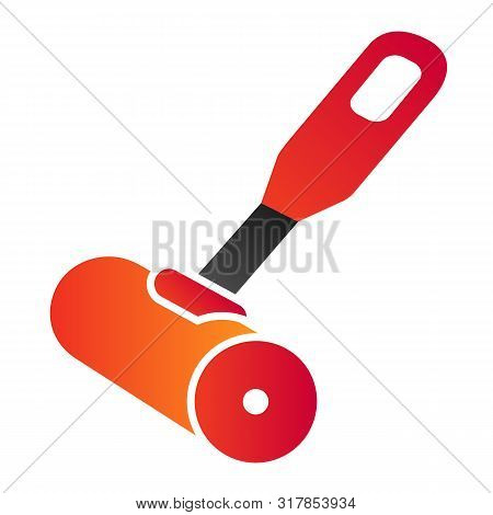 Lint Roller Flat Icon. Adhesive Roller Color Icons In Trendy Flat Style. Cleaning Roller Gradient St