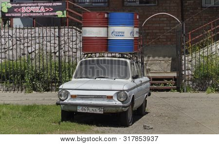 Kazakhstan, Ust-kamenogorsk - 26 June, 2019. Car Zaz 968m In The Parking Lot. Vintage Soviet Car.