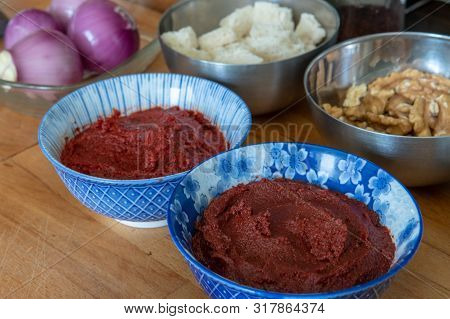 Tomato And Pepper Pastes On Table