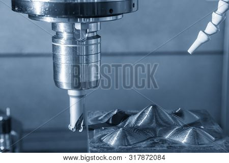 The Machining Center Rough Cutting Process By Index-able Radius Tool.the Mould And Die Manufacturing