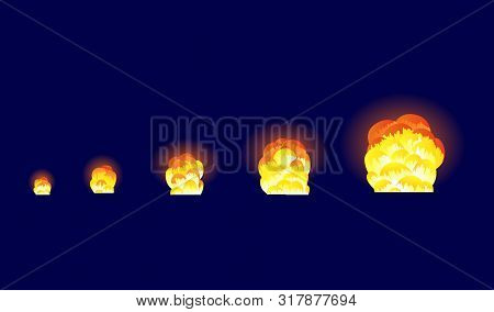 Cartoon Explosion Effect With Smoke. Effect Boom, Explode Flash, Bomb Comic Book, Vector Illustratio
