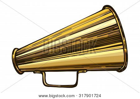 Megaphone Colored Sketch Vectorvector Single Colored Sketch Illustration - Loudspeaker On Isolated W