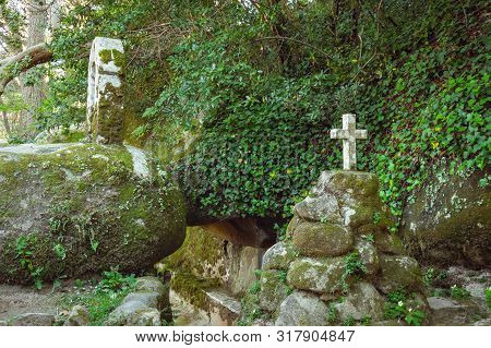 Medieval Cloister Of The Capuchin Monastery In Sintra, Portugal