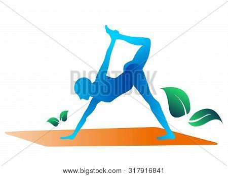 Stylish Modern Complex Posture For Yoga. Yoga, Sports, Meditation, Breathing. Yoga. Modern Vector Fl