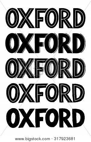 Oxford City Logo Or Typography For A Postcard, Poster, T-shirt, Calendar Or Other Printed Or Digital