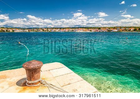 Petrcane, Picturesque Seaside Resort, View Of The Sea Bay, The Zadar County Of Croatia, Europe.