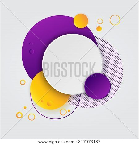 Flat Dynamic Background Design. Colorful Geometric Frame