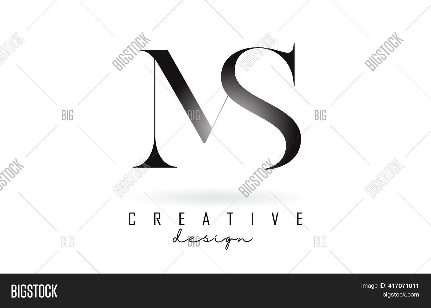 M S Script Lettering Ms M S Letter Design Vector & Photo (Free Trial) | Bigstock