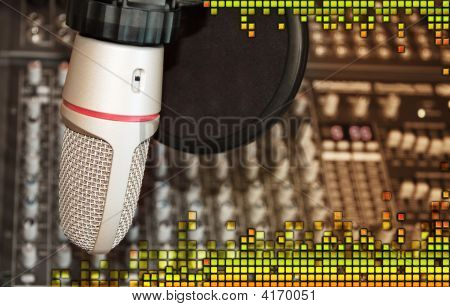 Studio inspelning mikrofon med ljud Equalizer