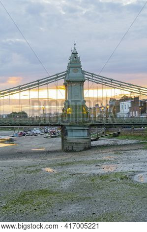 July 2020. London. Hammersmith Bridge And The River Thames, London, England