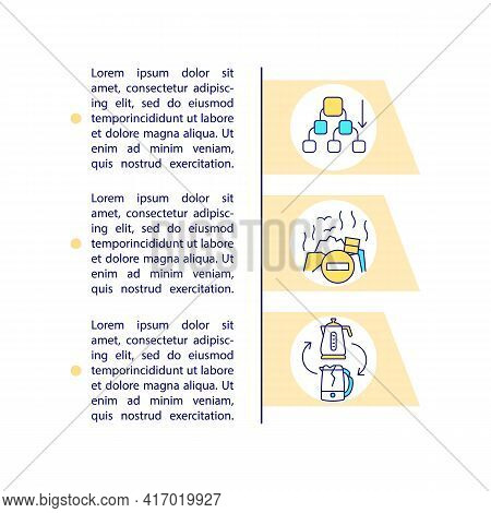 Circular Economy Development Concept Line Icons With Text. Ppt Page Vector Template With Copy Space.
