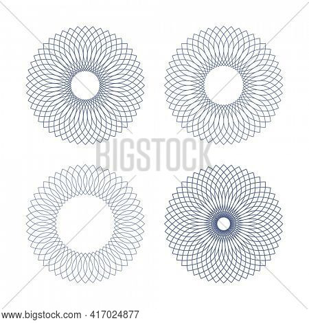 Design elements set. Abstract circle patterns. 