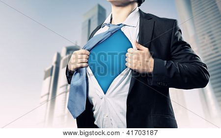Young superhero businessman