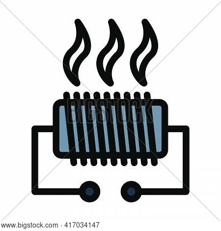 Electrical Heater Icon. Editable Bold Outline With Color Fill Design. Vector Illustration.