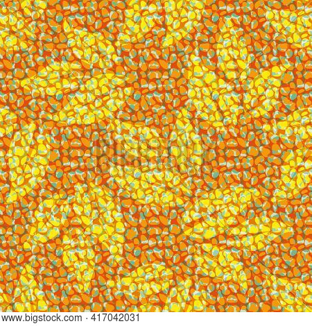 Faux Leather Texture Vector Seamless Pattern Background. Backdrop With Yelllow, Teal, Orange Blended