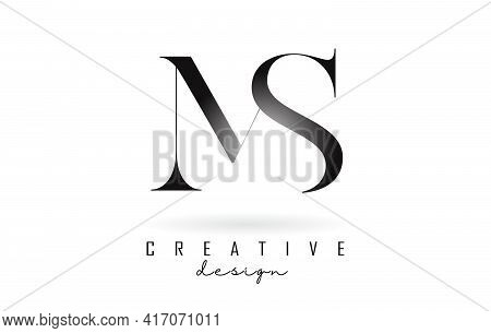 Ms M S Letter Design Logo Logotype Concept With Serif Font And Elegant Style. Vector Illustration Ic