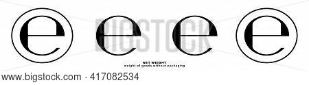 Product Packaging Marking - Product Weight Without Packaging. Net Weight Symbol. Vector Elements.