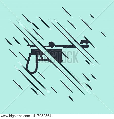 Black Mauser Gun Icon Isolated On Green Background. Mauser C96 Is A Semi-automatic Pistol. Glitch St
