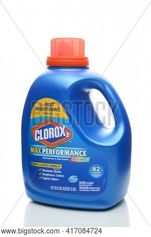 IRVINE, CA - JANUARY 4, 2018: Clorox 2 Stain Remover and Color Booster Liquid. The product helps keep clothes looking newer, longer, leaving behind a clean linen scent.