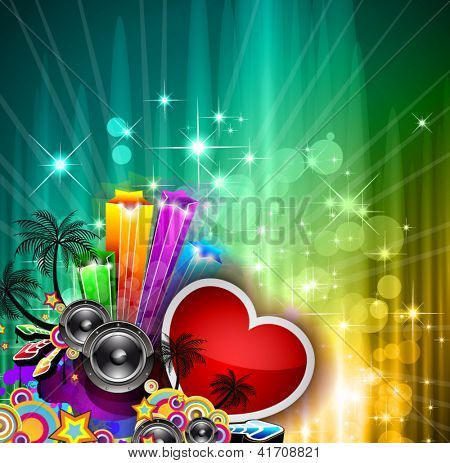 Valentine's Day party invitation flyer background with love themed elements. Ideal for cover or posters.