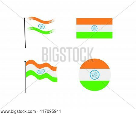 Indian Flag Vector Icon Illustration