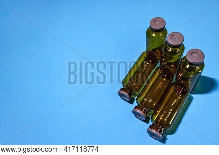 Used Vials Of Drugs Are On The Table