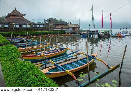 Group Of Traditional Balinese Kayak Called 