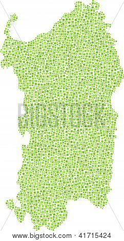 Mapa decorativo de Cerdeña - Italia