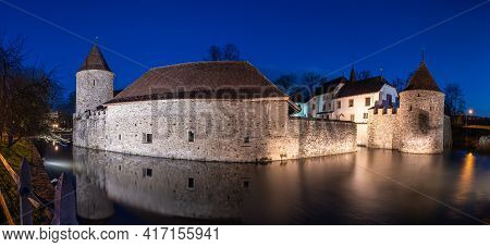 Hallwyl Castle In The Municipality Of Seengen, Canton Aargau, Is One Of The Most Important Moated Ca