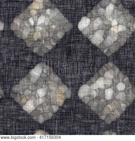 Rustic Blotched Charcoal Grey French Linen Woven Texture Background. Blobby Neutral Old Vintage Clot