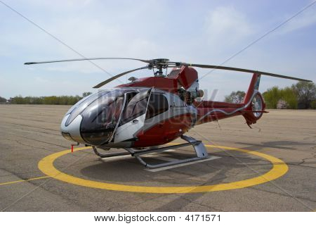 der Hubschrauber zur Take off-site