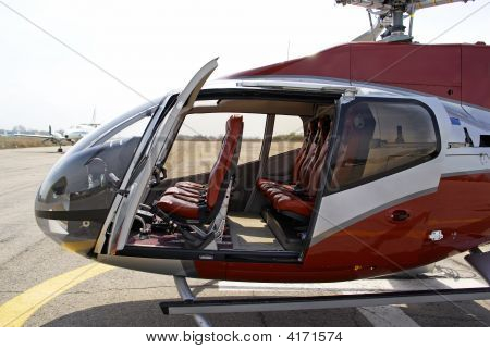 der Hubschrauber an Take off-site